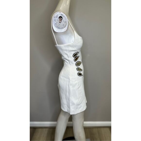 NWT David Koma Crystal Embellished Cut Out Mini Dress Size UK8/US4 $1795 - Picture 6 of 8